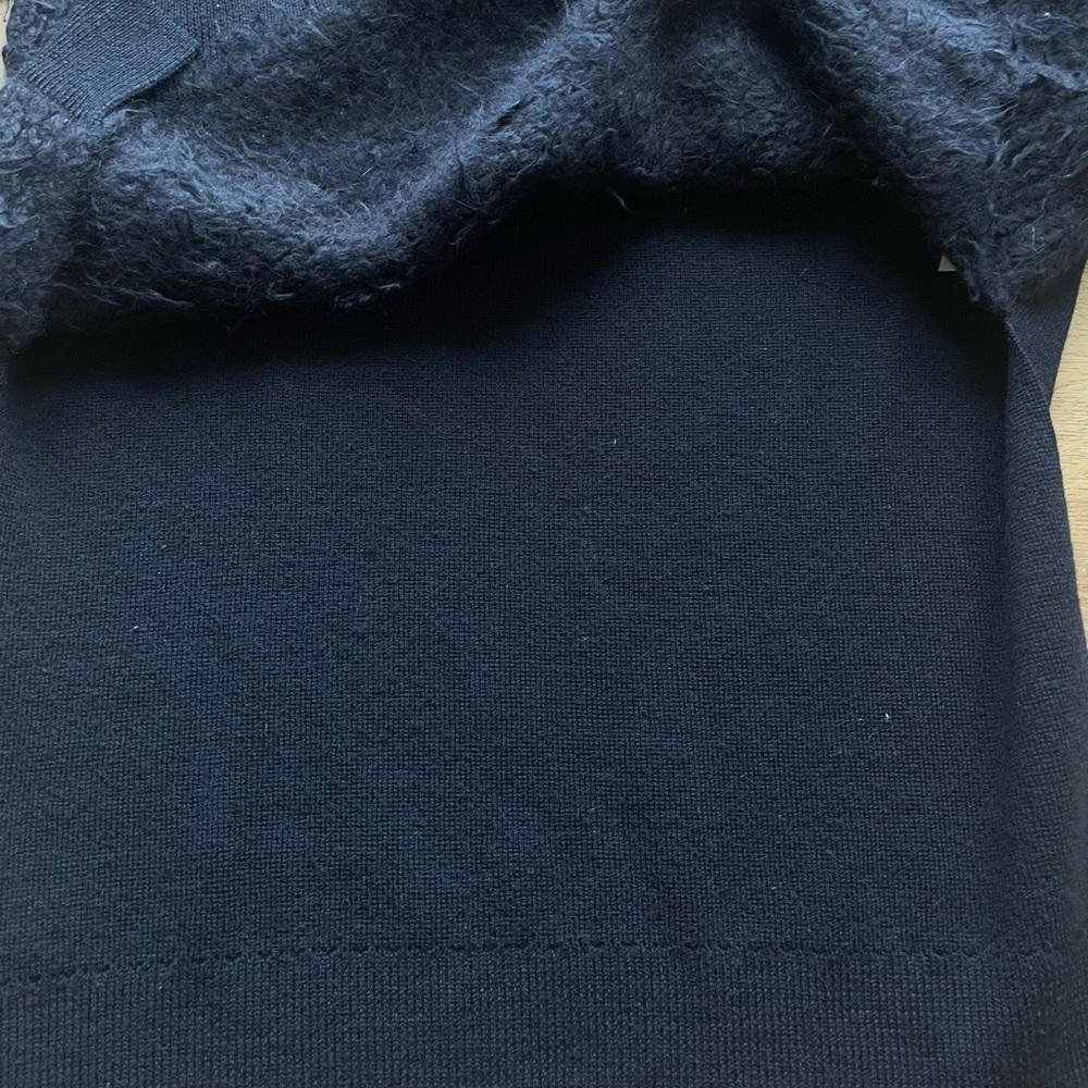 3.1 Phillip Lim Angora Wool Turtleneck Sweater Black Textured Front XS Knit - Picture 4 of 8